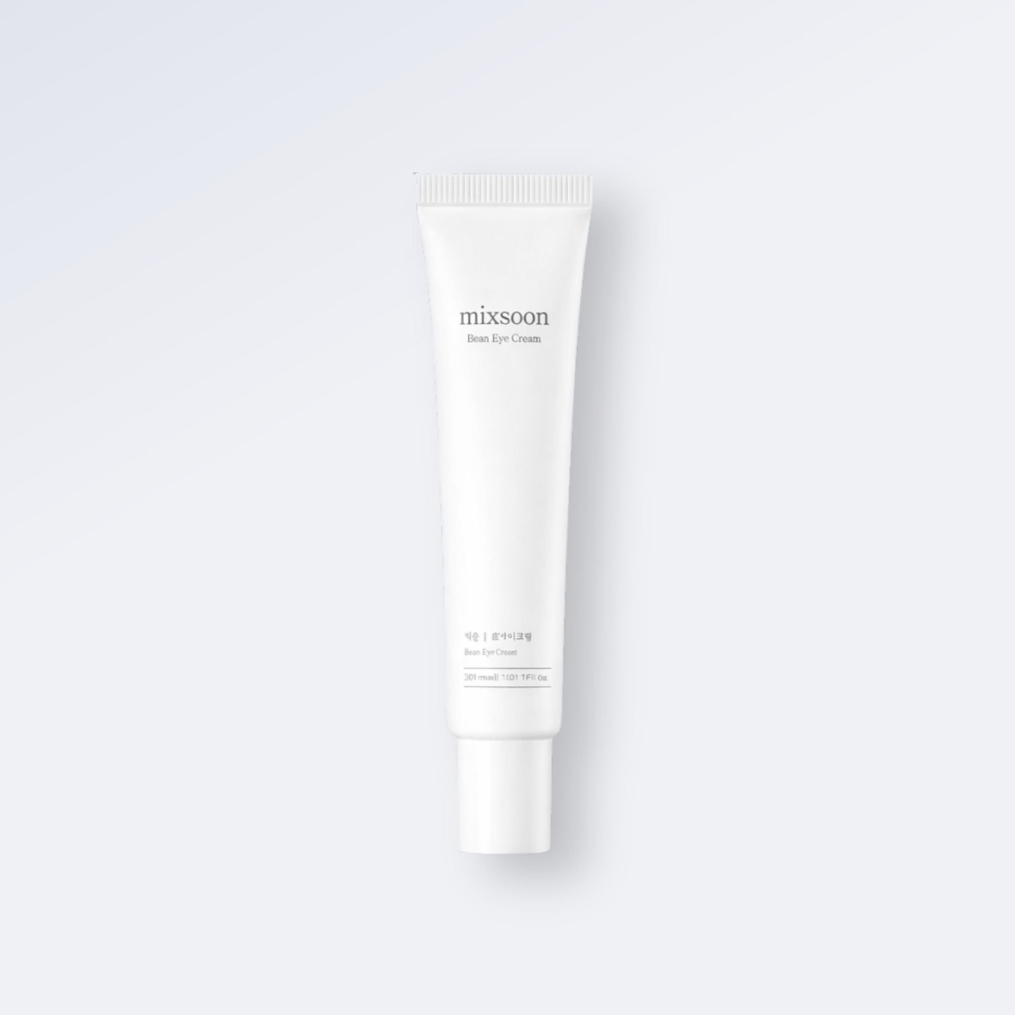 White skincare tube labeled 'mixsoon' on a light gray background