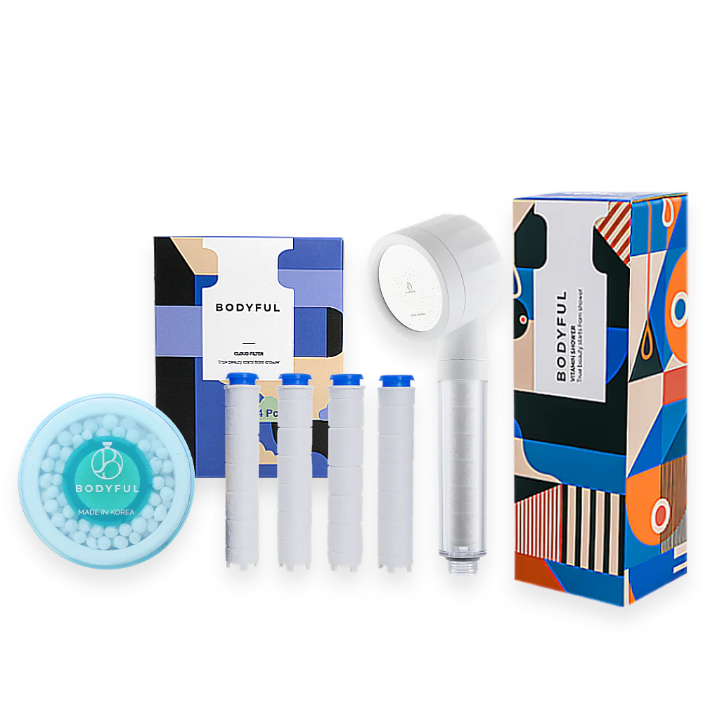 
Vitamin shower head set with handheld device and vitamin filter cartridges for relaxing shower experience skincare body care UAE
